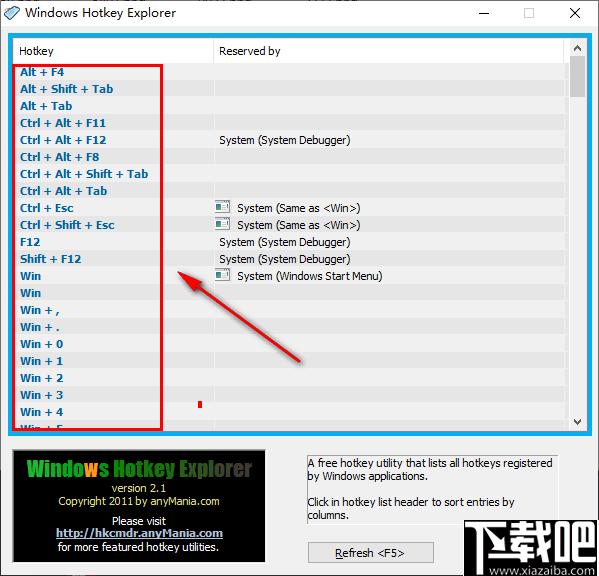 Windows Hotkey Explorer下载,快捷键,热键覆盖,重置热键